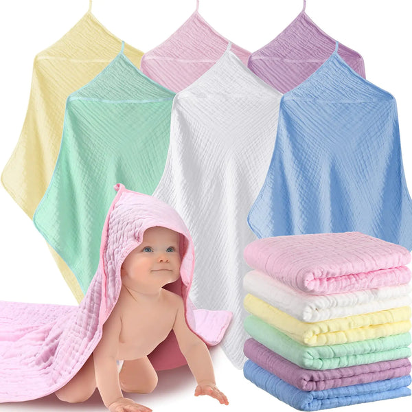 6 Sets Infant Bath Hooded Towel + 6 Toddler Wash Cloths